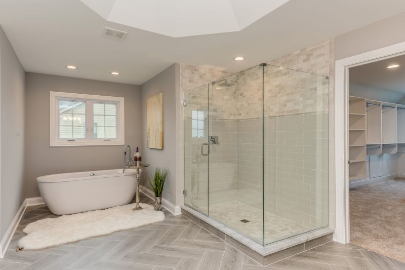 Contemporary Bathroom with Large Tiles